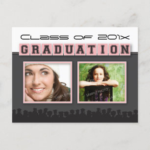 Ankündigung von Cap & Gown Abschluss (pink)