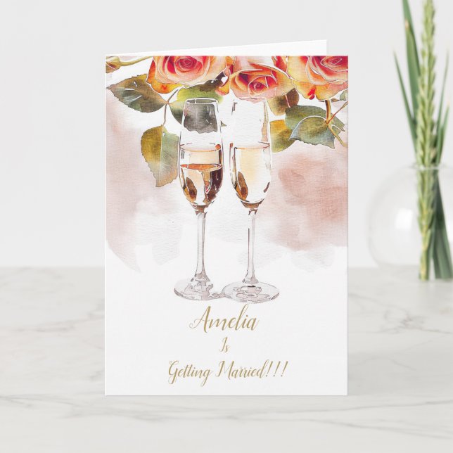 Ankündigung von Champagne & Rose Verlobung (Vorderseite)