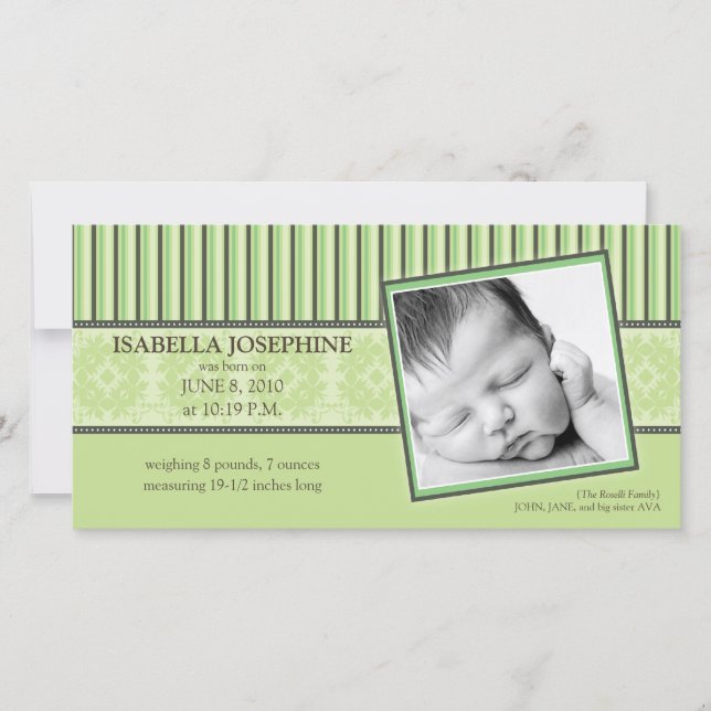 Ankündigung von Damask & Stripes Lime Green (Vorderseite)