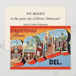 Ankündigung von Dover Delaware Postcard Moving