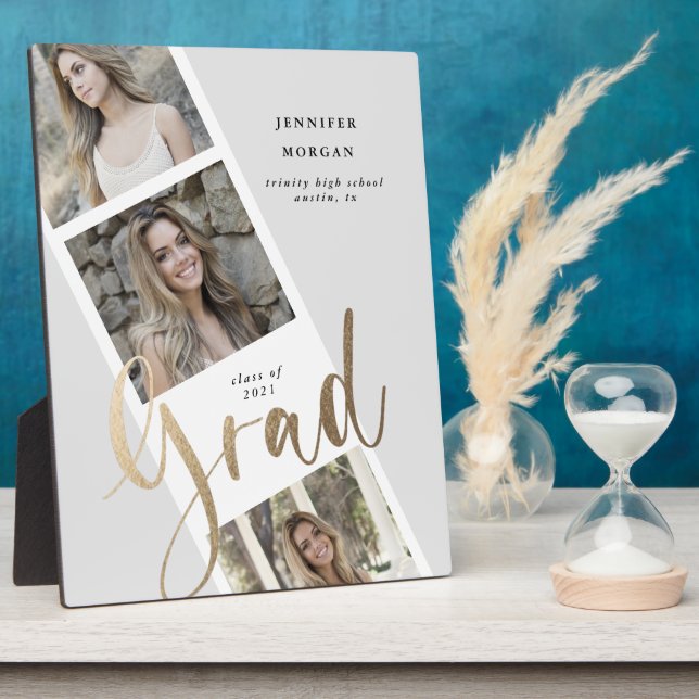 Ankündigung von drei Foto Gold Abschluss Foto Fotoplatte (Seite)