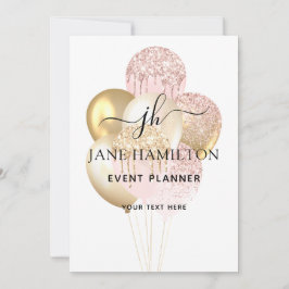 Ankündigung von Elegante Monogram Glitzer Balloons