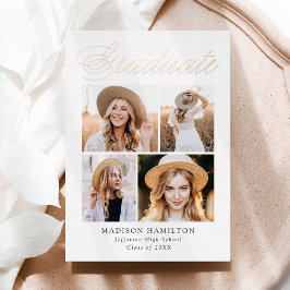 Ankündigung von Elegante Rose Foil Script Abschlus