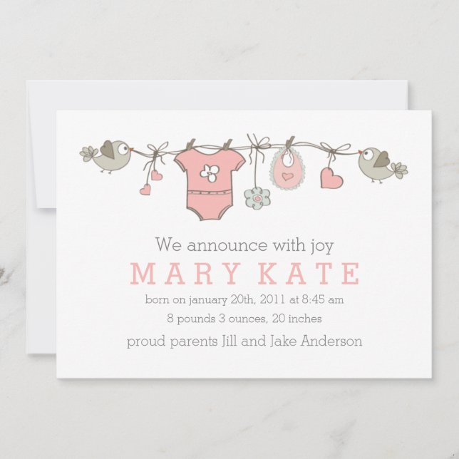 Ankündigung von elegantem Mädchen (Vorderseite)