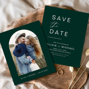 Ankündigung von Emerald Green Save the Date Foto