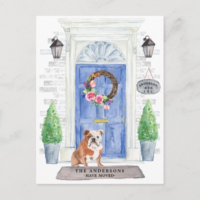 Ankündigung von English Bulldog-Bewegung Postcard Postkarte (Vorderseite)