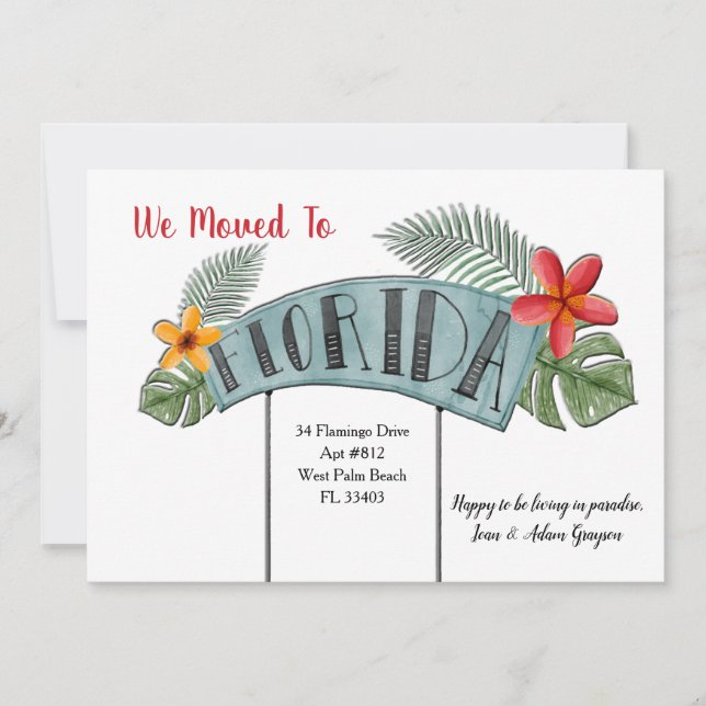 Ankündigung von Florida Moving (Vorderseite)