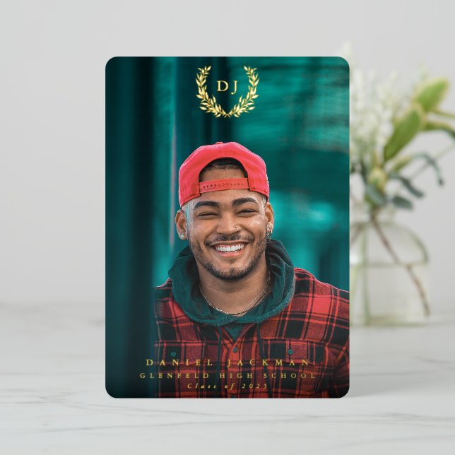 Ankündigung von Foil Monogram 2 Foto Abschluss (Stehend vorne)