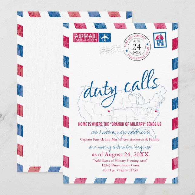 Ankündigung von Fort Lee Virginia (Vorne/Hinten)