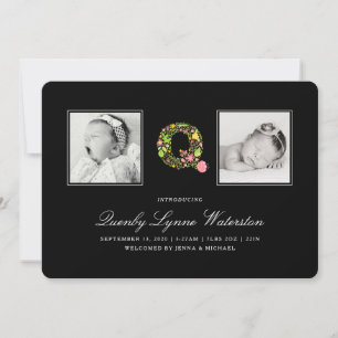 ANKÜNDIGUNG VON Foto BABY   Floral Alphabet Q
