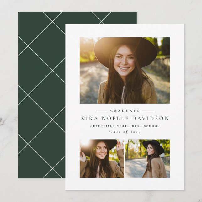 Ankündigung von Foto Collage Classic Abschluss (Vorne/Hinten)