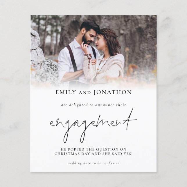 Ankündigung von Foto Overlay-Verlobungen (Vorderseite)