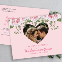 Ankündigung von Foto rosa Verlobung Postkarte
