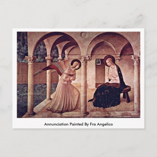 Ankündigung von Fra Angelico gemalt Postkarte (Vorderseite)