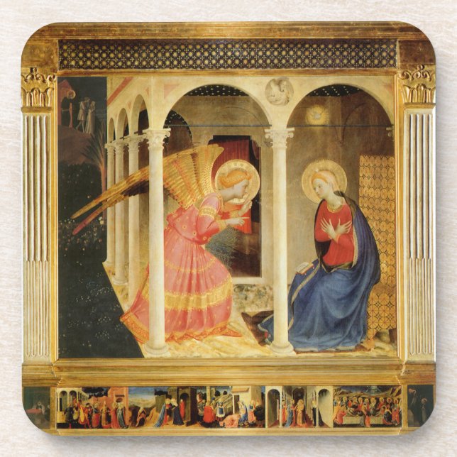 Ankündigung von Fra Angelico, Kunst der Renaissanc Getränkeuntersetzer (Vorderseite)