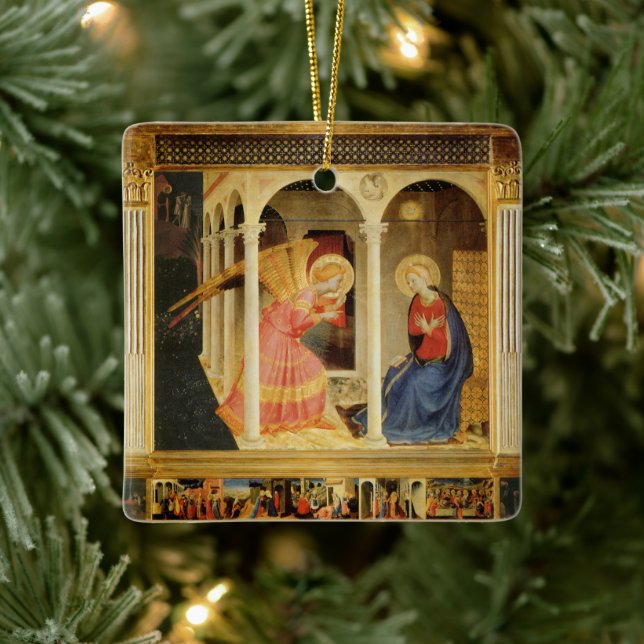 Ankündigung von Fra Angelico, Kunst der Renaissanc Keramikornament (Baum)