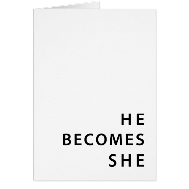 Ankündigung von Geschlechtsumwandlungen: Er wird s (Vorne)