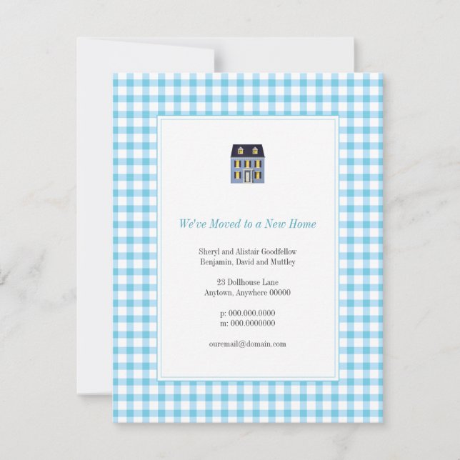 Ankündigung von Gingham Zuhause Moving (Vorderseite)