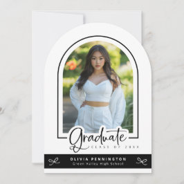 Ankündigung von Girly Schwarz-weiß Foto Abschluss