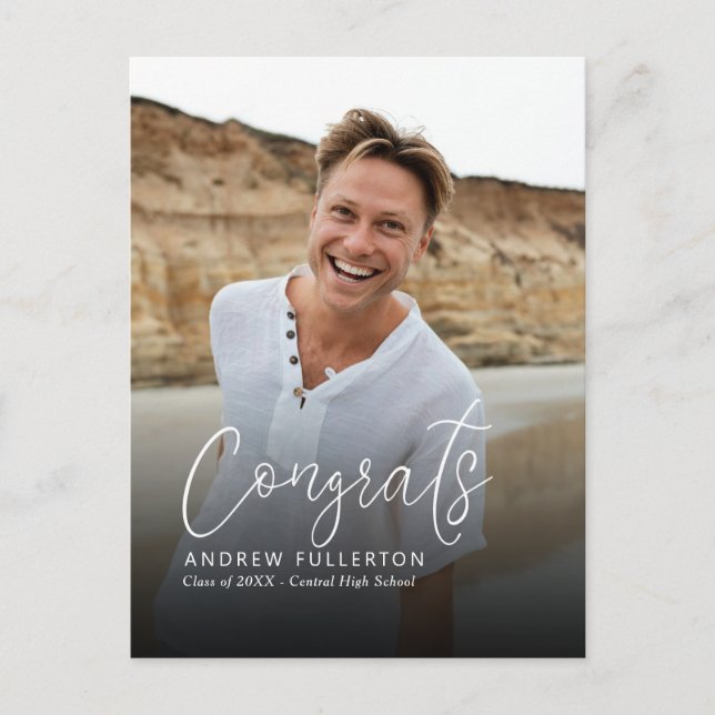 Ankündigung von glattem Abschluss auf der Postkart Postkarte (Vorderseite)