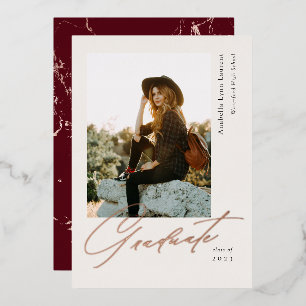 Ankündigung von Graduate Script Foto Foil