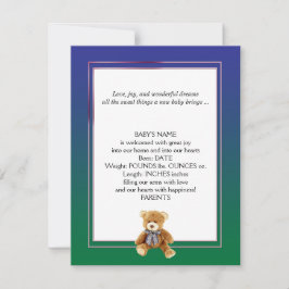 Ankündigung von Green and Blue Teddy Bear Baby