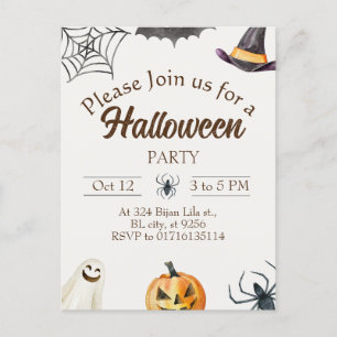 Ankündigung von Halloween-Partys Postkarte