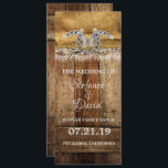 Ankündigung von Hochzeiten in Rustikal Country Wes<br><div class="desc">Ich hoffe,  Sie genießen diese großartige Rustikale Western Hochzeitsankündigung mit diesem rustikalen Burlap and Lace mit Barnholz und Hufeisen darauf. ALLE PERSÖNLICHEN INFORMATIONEN zum Hochzeitsprogramm können Sie an Ihre Bedürfnisse anpassen. Genießen Sie https://www.zazzle.com/store/artzdizigns</div>