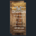 Ankündigung von Hochzeiten in Rustikal Country Wes<br><div class="desc">Ich hoffe,  Sie genießen diese großartige Rustikale Western Hochzeitsankündigung mit diesem rustikalen Burlap and Lace mit Barnholz und Hufeisen darauf. ALLE PERSÖNLICHEN INFORMATIONEN zum Hochzeitsprogramm können Sie an Ihre Bedürfnisse anpassen. Genießen Sie https://www.zazzle.com/store/artzdizigns</div>