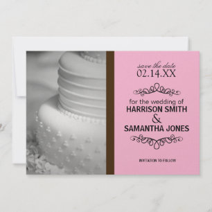 Ankündigung von Hochzeiten Save the Date in Rosa u