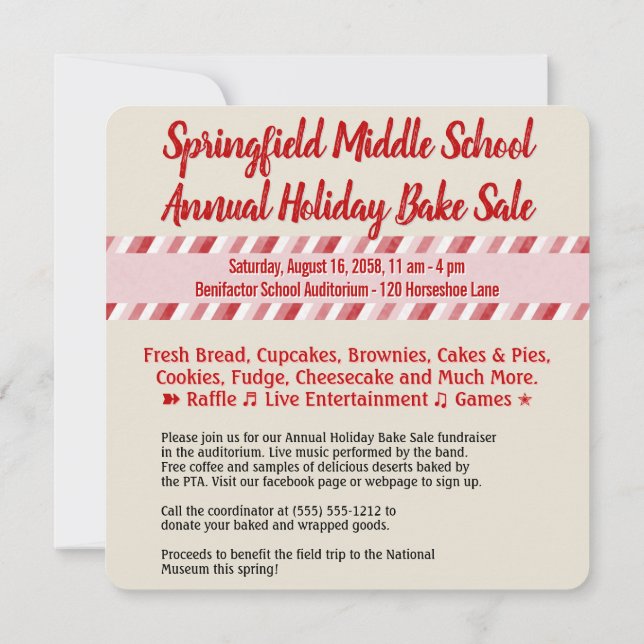 Ankündigung von Holiday Bake Sale Bunnies (Rückseite)