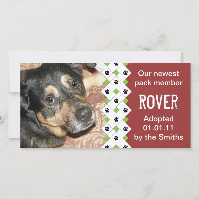 Ankündigung von Hunde/Welpen-Adoption (Vorderseite)