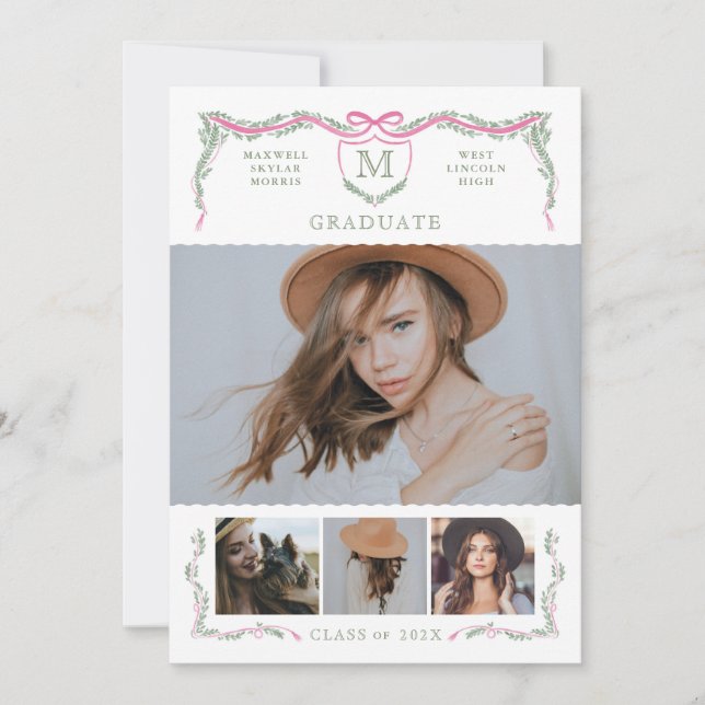 Ankündigung von Ivy Wappen Monogram Foto Abschluss (Vorderseite)