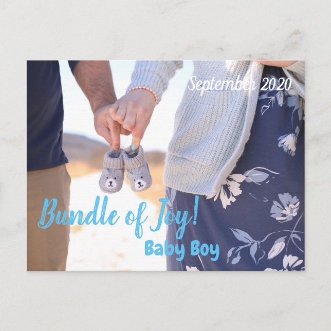 Ankündigung von Joy Pregnancy Postcard (Vorderseite)