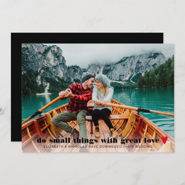 Ankündigung von Kleinsthochzeiten (Vorne/Hinten)