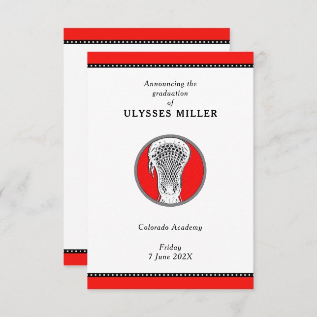 Ankündigung von Lacrosse Abschluss (Vorne/Hinten)