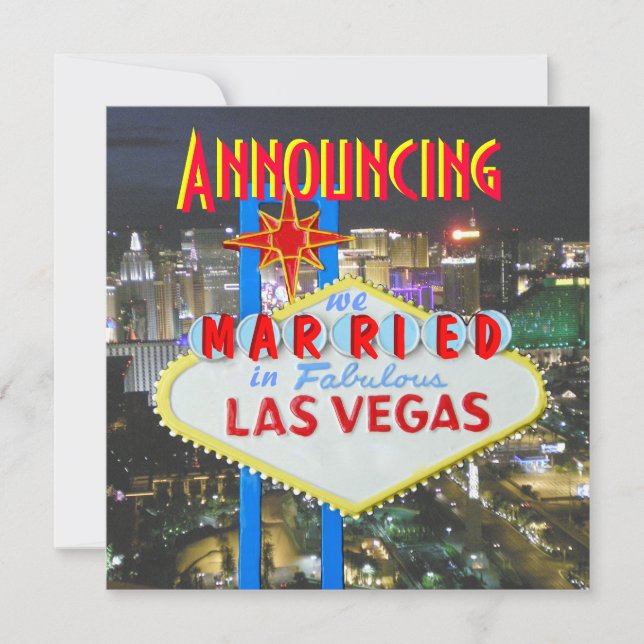 Ankündigung von Las Vegas Newlyweds Ehe Foto (Vorderseite)
