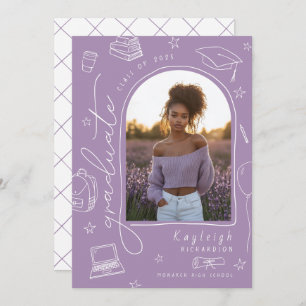 Ankündigung von Lavender Retro Foto Abschluss