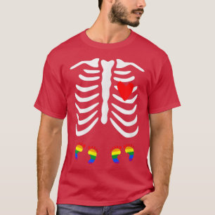 Ankündigung von LGBT Schwangerschaft Twin Skeleton T-Shirt