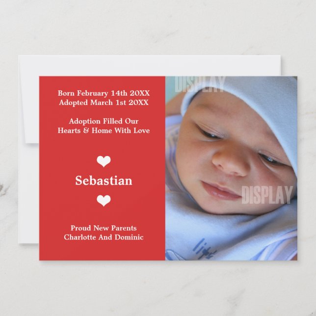 Ankündigung von Little Heart New Baby Adoption (Vorderseite)