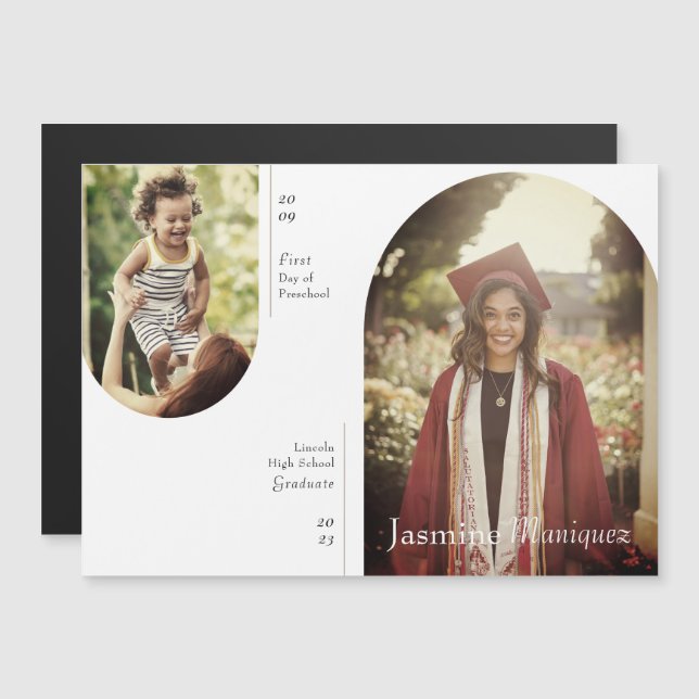 Ankündigung von Magnet Arch Foto Dann/Jetzt Abschl (Vorne/Hinten)