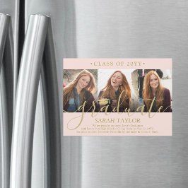 Ankündigung von Magnetic Foto Blush Gold Abschluss