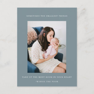 Ankündigung von Minimalistischem Baby-Foto Postkarte