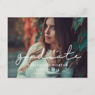 Ankündigung von Minimalistischen handgeschriebenen Postkarte