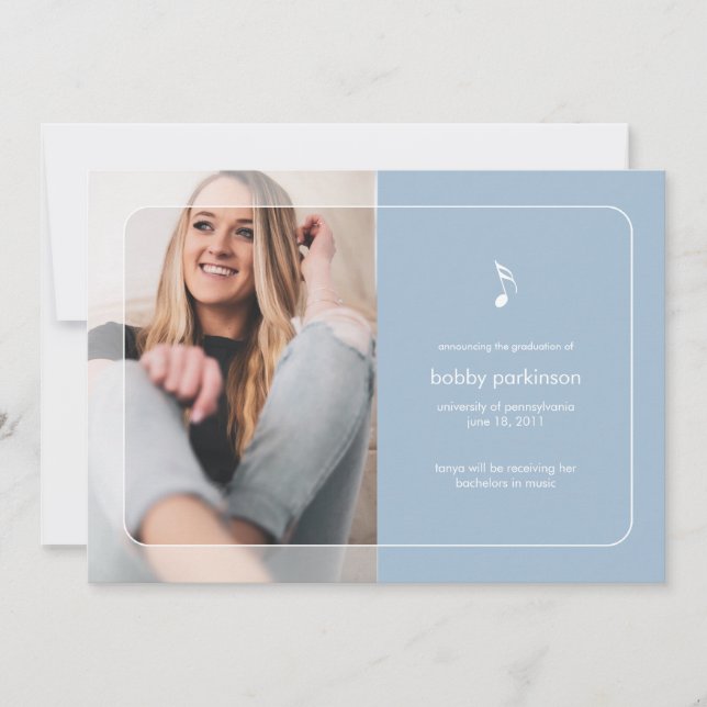 Ankündigung von Music Major Abschluss (Vorderseite)