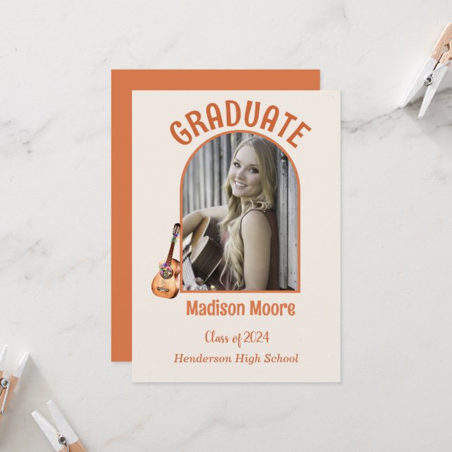 Ankündigung von Music Major Abschluss (Vorderseite/Rückseite Beispiel)