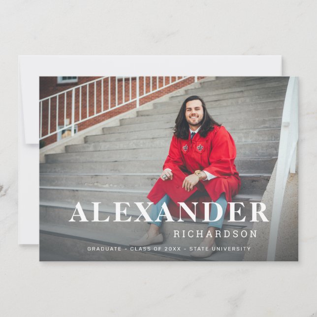 Ankündigung von Name und Foto Absolventin M 2 (Vorderseite)