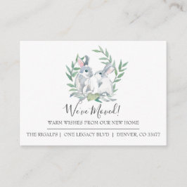 Ankündigung von "niedlich Bunny New Zuhause Moving Begleitkarte