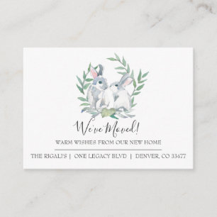 Ankündigung von "niedlich Bunny New Zuhause Moving Begleitkarte