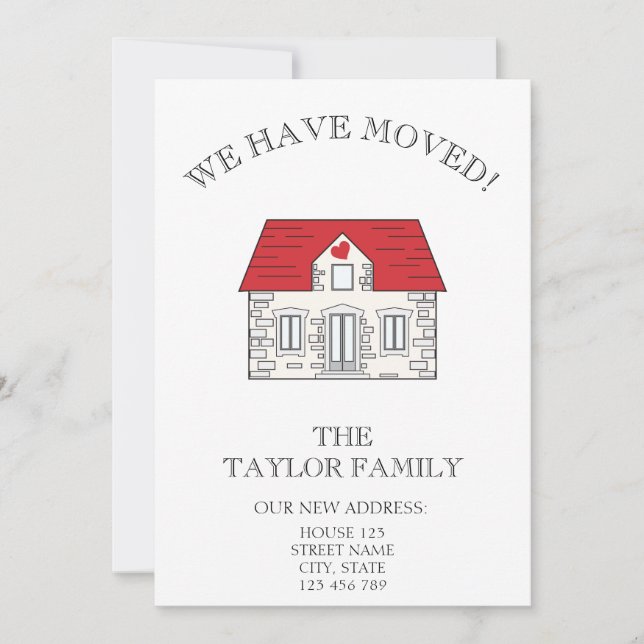 Ankündigung von "niedlich House New Zuhause Moving (Vorderseite)